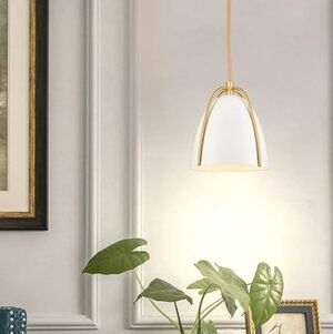 Elegant Gold and White Pendant Light